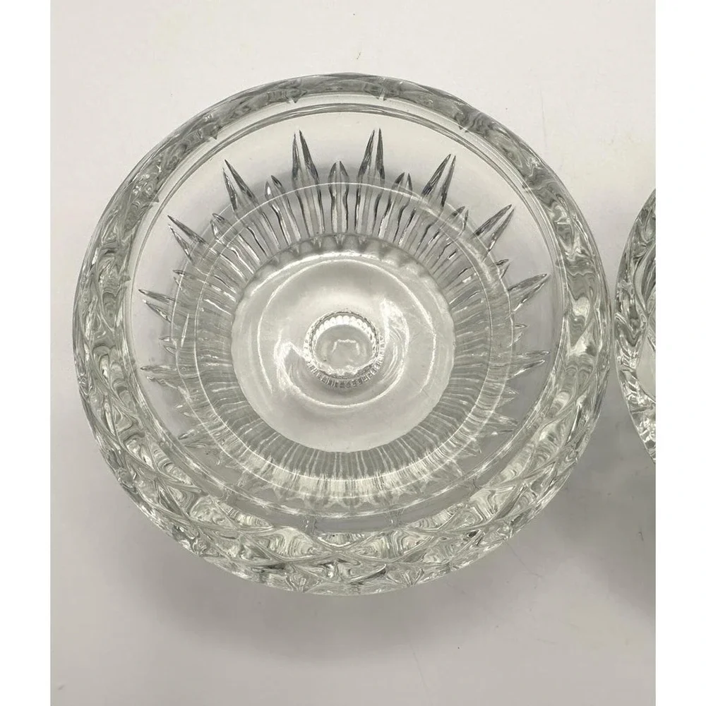 Princess House 24% Lead Crystal Reversible Candle Holders—Vintage Clear Crystal